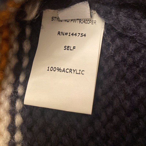 Perfectly Priscilla Don't Settle Of Shoulder Sweater - Navy/Yellow Size 3XL - Picture 7 of 8